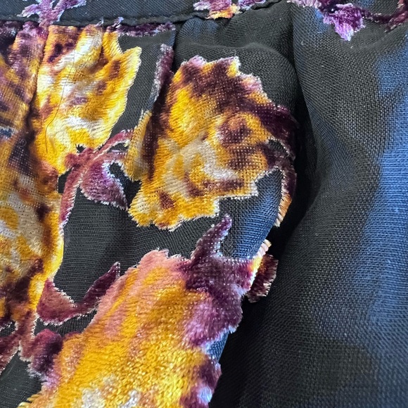 Velvet Burnout Babydoll Top Flutter Ruffle Sleeve Lined Tank Whimsigoth Sz Large - Picture 6 of 9